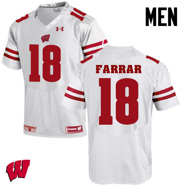 Men Wisconsin Badgers #21 Arrington Farrar College Football Jerseys-White